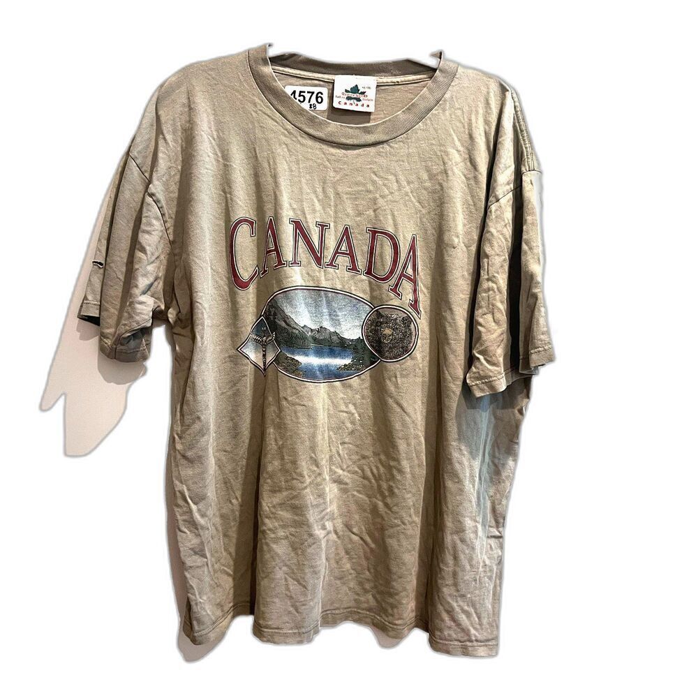 Canada Graphic Gray T Shirt XL Quality Goods Unisex Cotton Pullover Short Sleeve